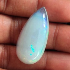 Natural Ethiopian opal 31x15mm pear cabochon 19.85 cts natural opal full of fire for jewelry making